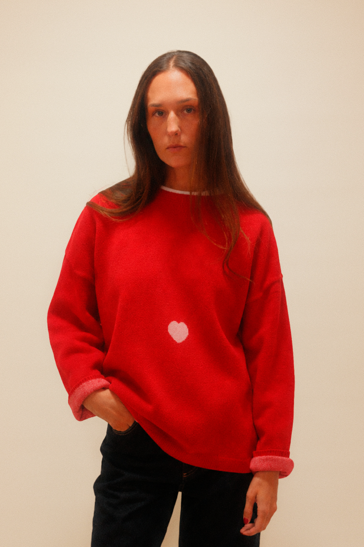 Heart Sweater Red