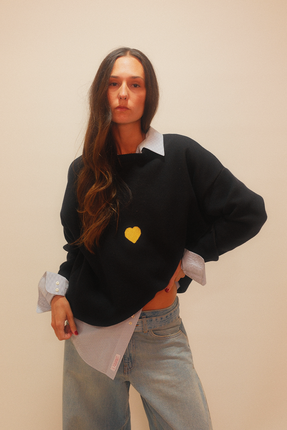 Heart Sweater Navy