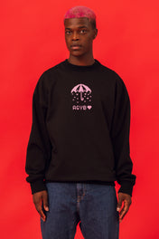 RAINY HEARTS CREWNECK - PINK PRINT