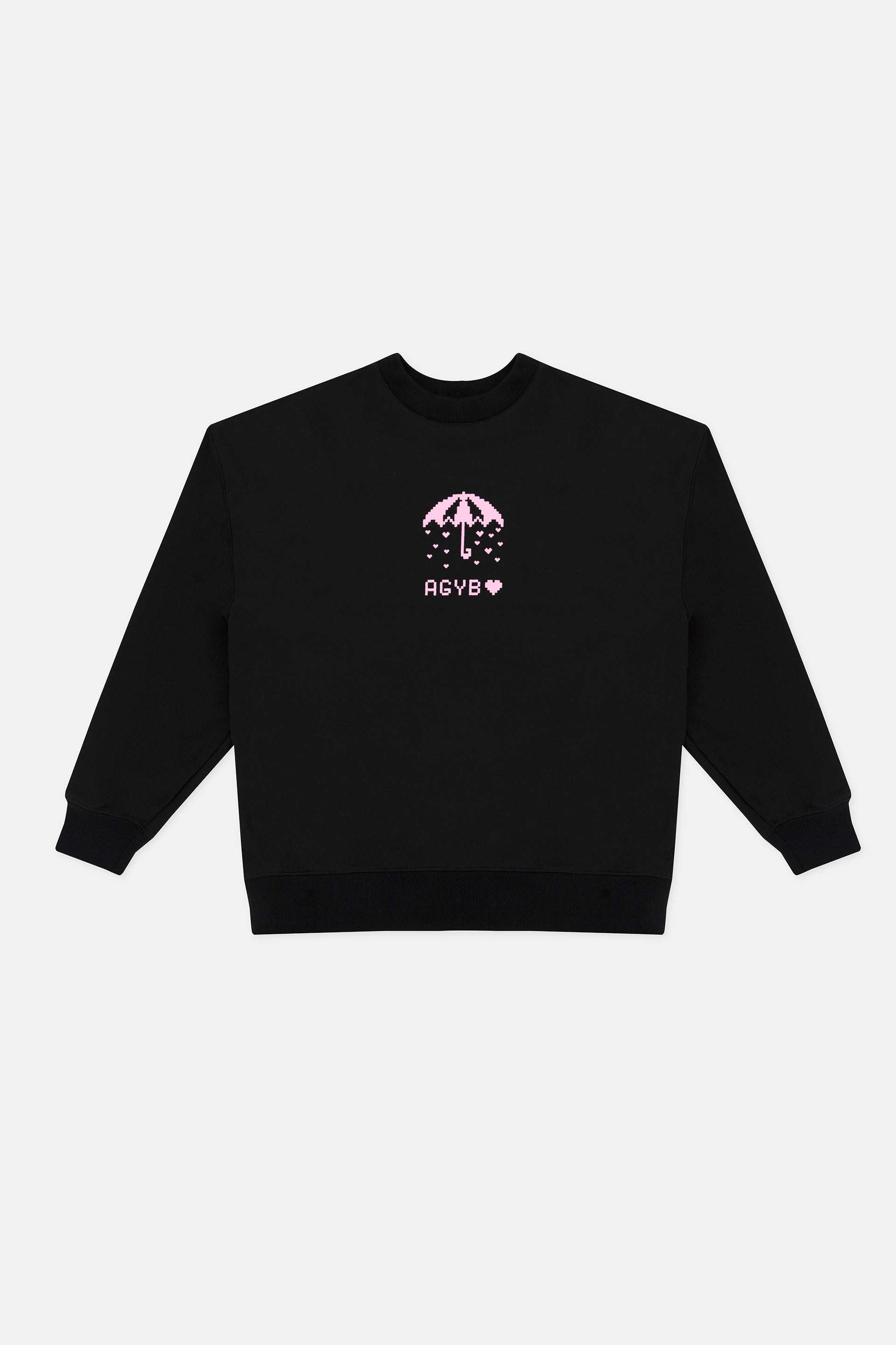 RAINY HEARTS CREWNECK - PINK PRINT