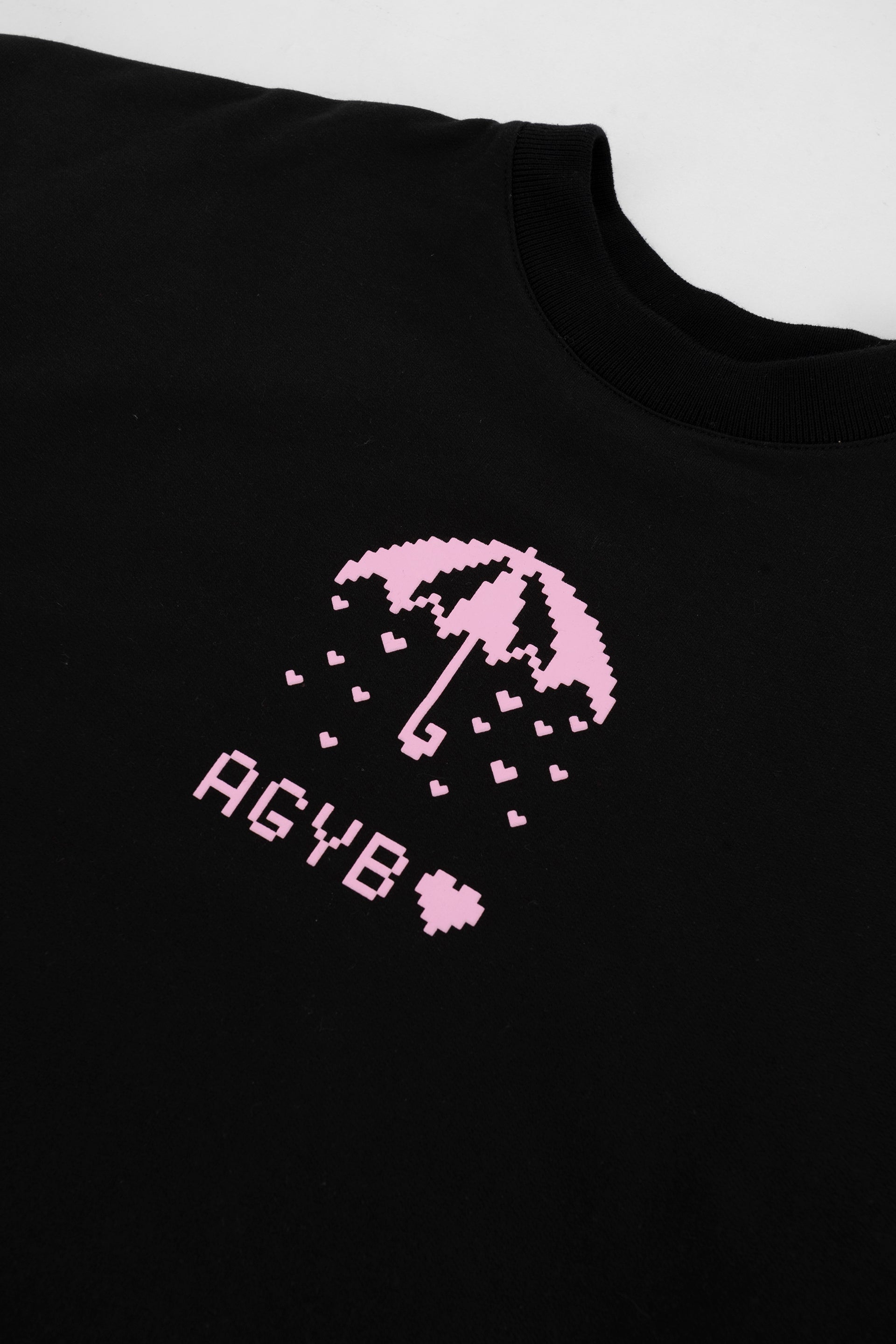 RAINY HEARTS CREWNECK - PINK PRINT